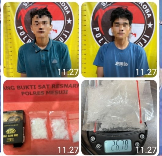 Kedapatan Memiliki Narkotika Jenis Sabu Dua Pria Diamankan Jajaran Sat Res Narkoba Polres Mesuji